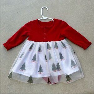 Mini Ollie baby christmas tree tutu skirted bodysuit 9-12M EB
